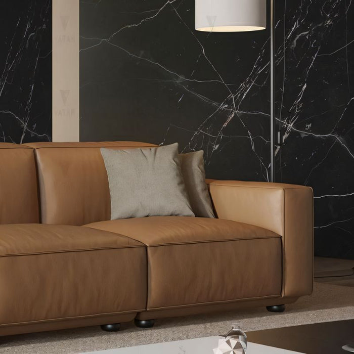 End Year Special Offer!!Glam 3-seater Upholstered Brown Leather Modular Sofa Couch. Modern Leather-Covered Sofa, crafted with sophistication comfort in mind
