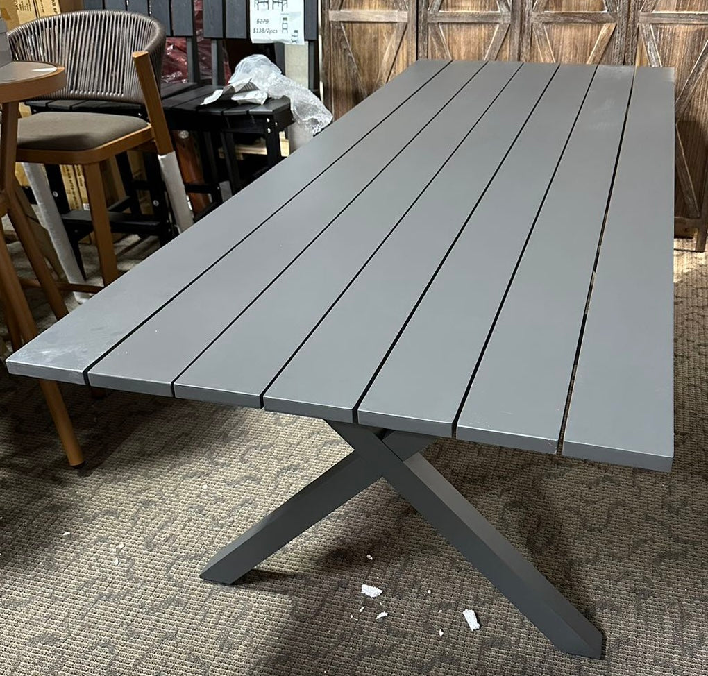 PURPLE LEAF (10 seats)Patio Dining Table with Aluminum Frame Table. 99”x39”