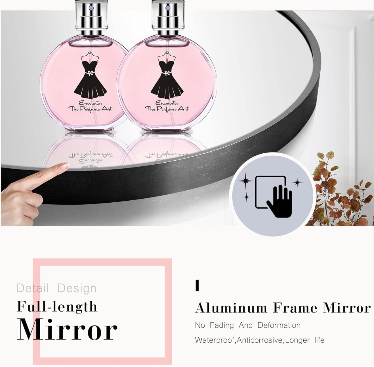 Arched Full Length Mirror, 72”x23”, Large Full Body Mirror with Aluminium Metal Frame, Shatter Protection, Wall-Mounted Mirrors for Living Room or Dressing Room. Black(Arched)