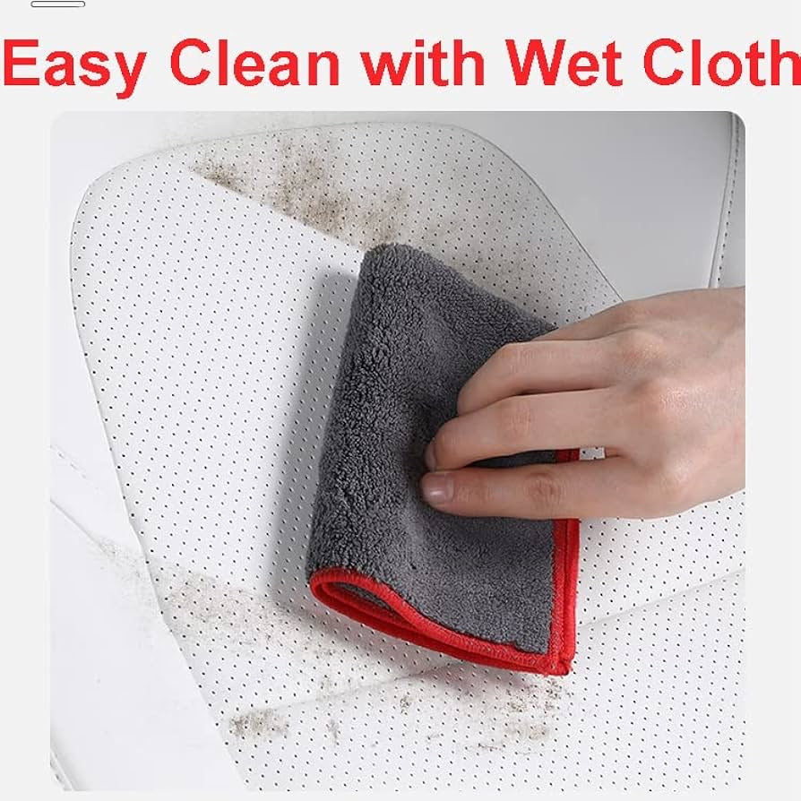 5 Seat Cover Custom Fit for Tesla Model 3 Synthetic Leather Car Seat Cushion Protector for 2017 2018 2019 2020 2021 2022 2023 Customized (Lichi White Model 3)