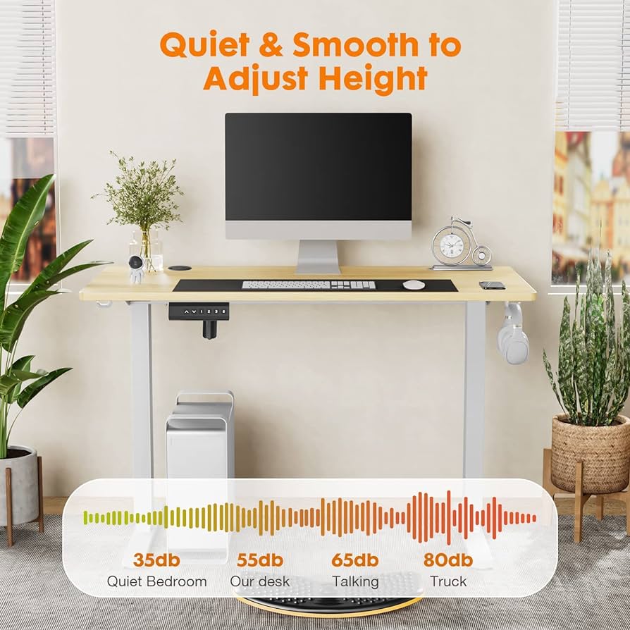 48x24inches Electric Standing Desk with Splice Board,Ergonomic Height Adjustabley. Oak Color