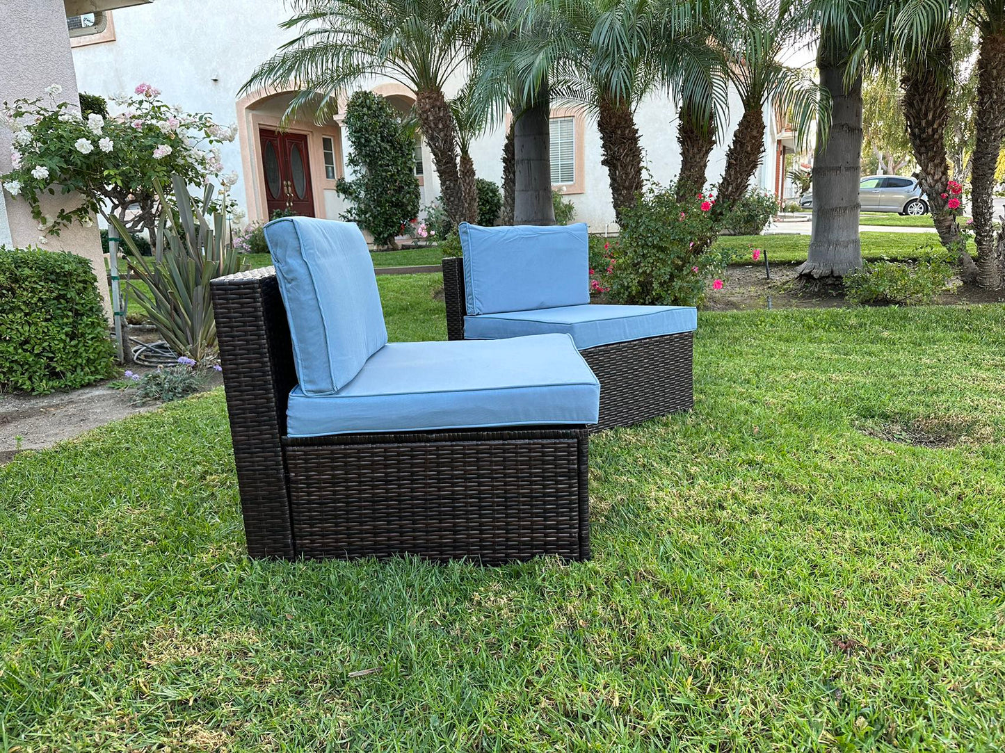 Patio Sofa Furniture Sets 2 pieces PE Rattan Wicker. More quantities provided