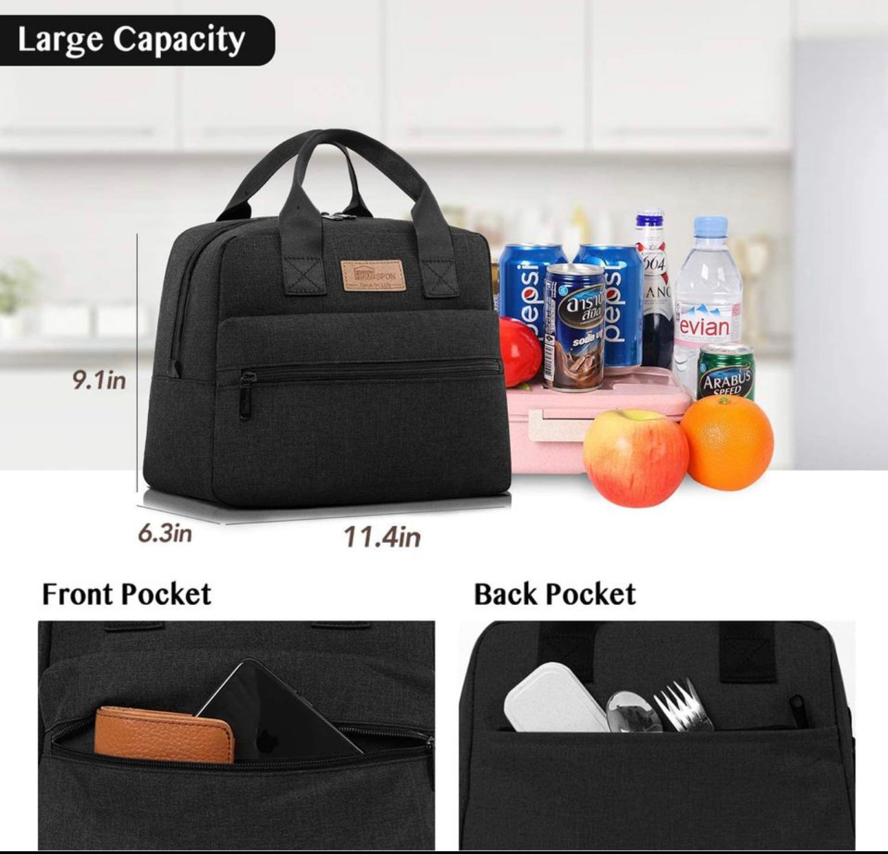 Insulated Lunch Bag Tote Box Cooler Bag Lunch Container,Large
