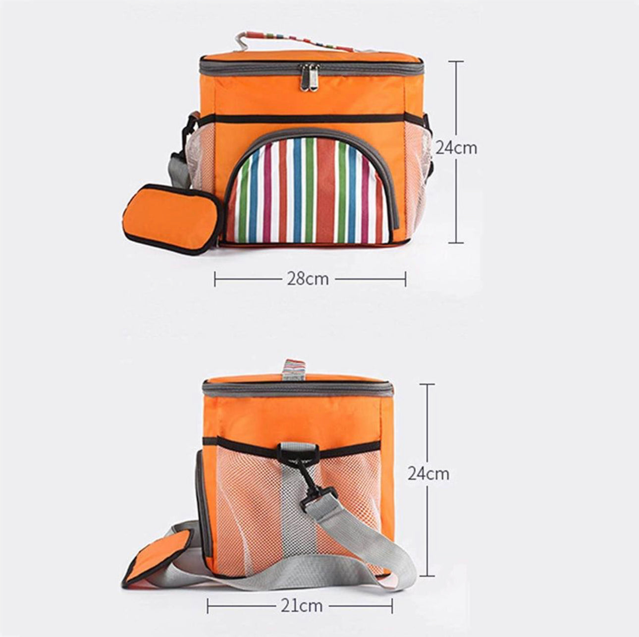 Picnic Bag, 14L Big Capacity Insulated Picnic Basket Portable Picnic Cooler Bag.Orange Color
