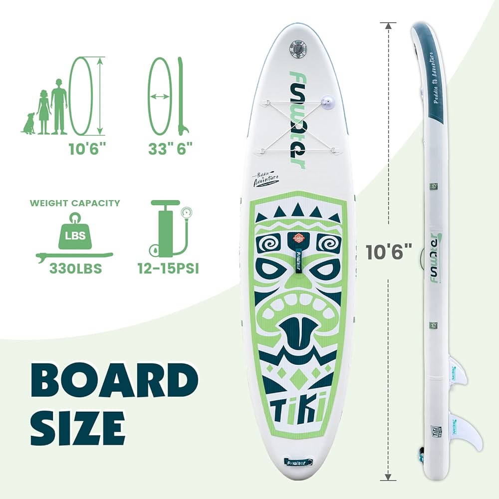 Inflatable Ultra-Light (17.6lbs) SUP for All Skill Levels Everything Included with Stand Up Paddle Board, Adj Floating Paddles, Pump, ISUP Travel Backpack, Leash,Waterproof Bag