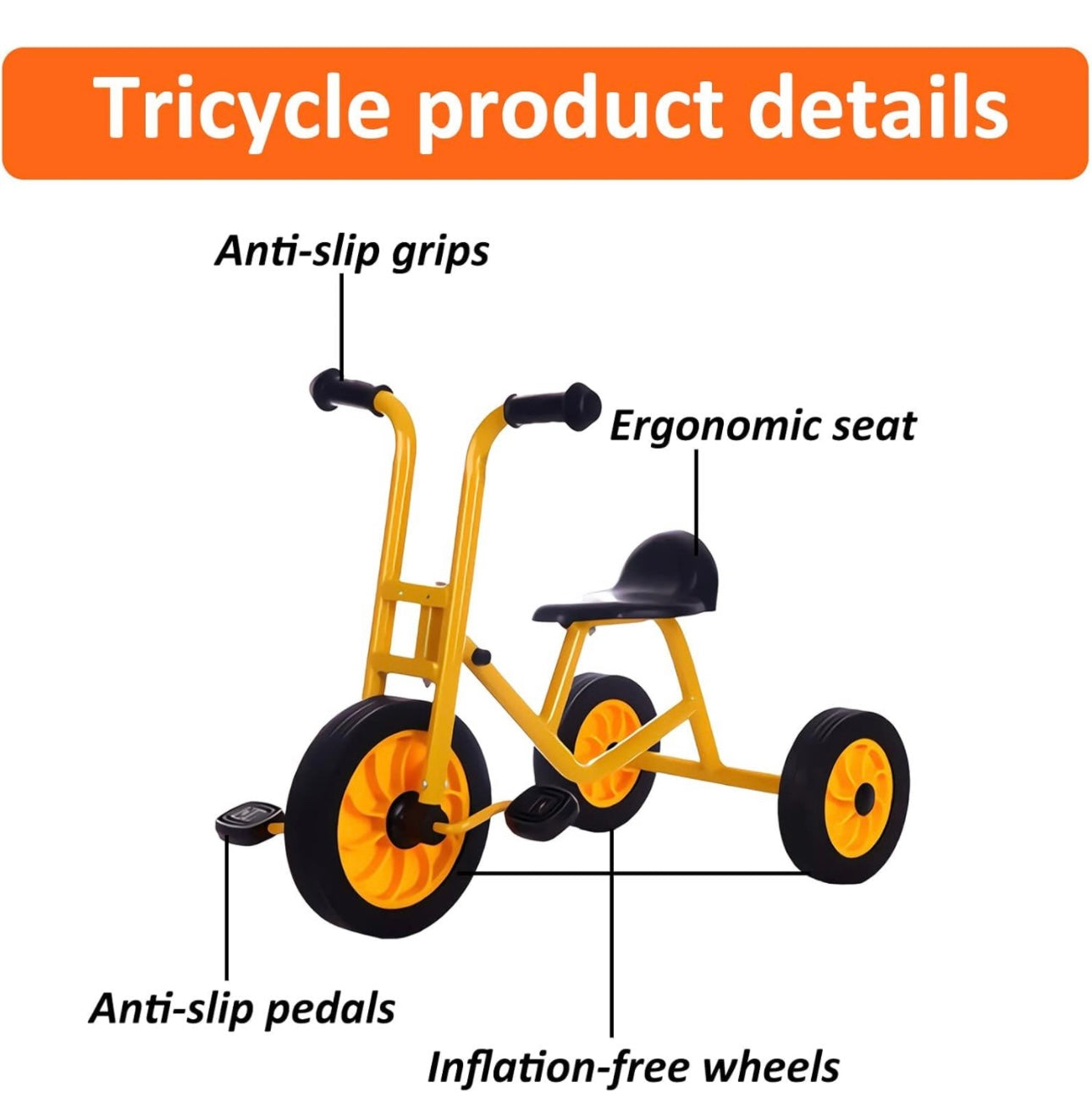 Kids Tricycle for Rider Age 2-6,Kids Trike with Pedals and Handlebars,Preschool Kindergarten Kids Bike,Kids Outdoor Play Equipment,Toddler Bike Gift for Boys and Girls