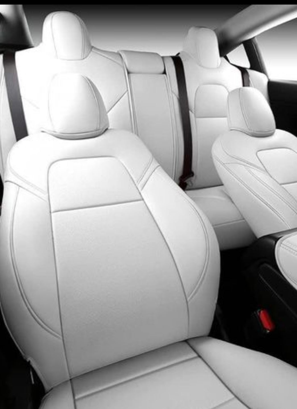 5 Seat Cover Custom Fit for Tesla Model 3 Synthetic Leather Car Seat Cushion Protector for 2017 2018 2019 2020 2021 2022 2023 Customized (Lichi White Model 3)