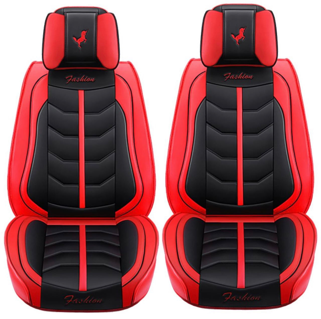 5pcs Universal Car Seat Covers Full Set PU Leather Automotive Vehicle Cushion Cover Full Surround Waterproof Protectors Accessories for Most 5 Seats Cars/SUV/Truck/Vans Red