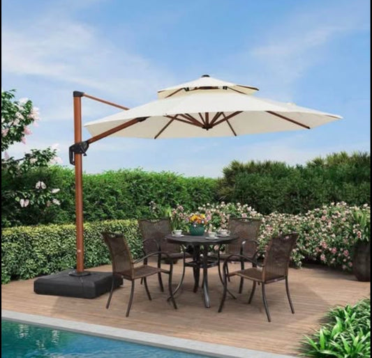 10’ Round Purple Leaf Wood Patio Umbrella(base not included)