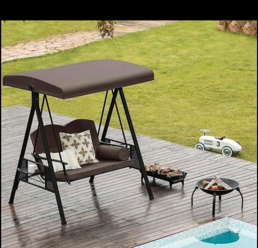 2 Seat Deluxe Outdoor Patio Porch Swing. Purple Leaf