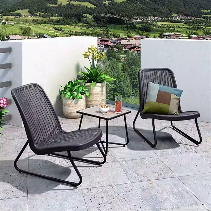 3-Piece Outdoor Patio Bistro Set,Outdoor Conversation Table Chairs Set,with 2 Chairs And Coffee Table, for Garden Balcony Yard Poolside