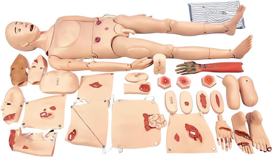 Advanced Trauma Training Men Women Manikin, 5.5ft Life Size Nursing Model, with Nursing Practice Accessory Kit, for Medical Nursing Teaching Training