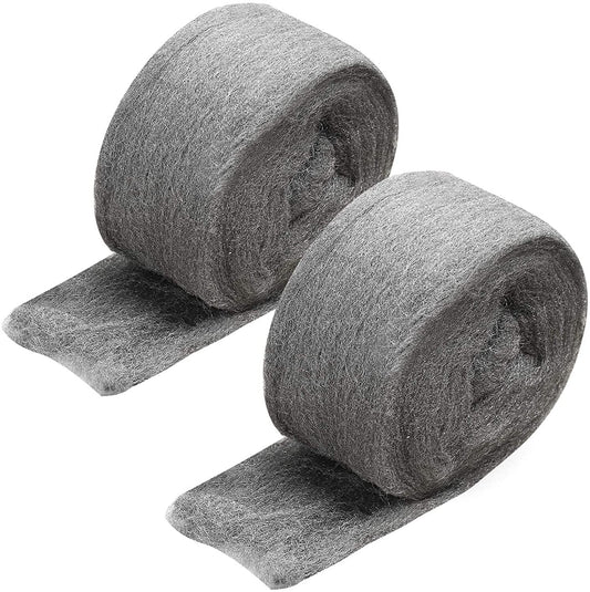 Steel Wool Roll, 0000 Steel Wool 40ft, Thick Wire Filling Fabric Hole Filler DIY Kit, Hardware Cloth, Gap Blockers Keep animals away from holes/wall cracks/ducts/vents in workshops/houses/garages
