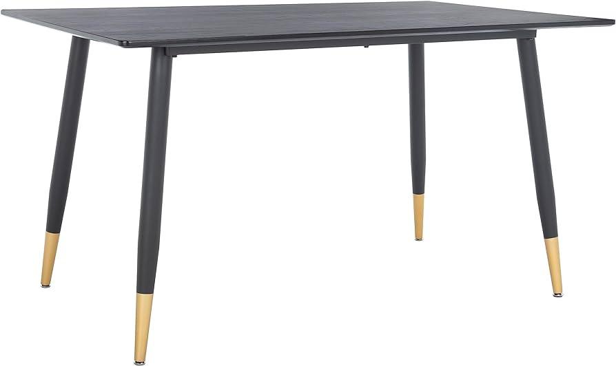 Dining Table with Metal Frame, Sturdy Structure, Space-Saving Furniture (Black)