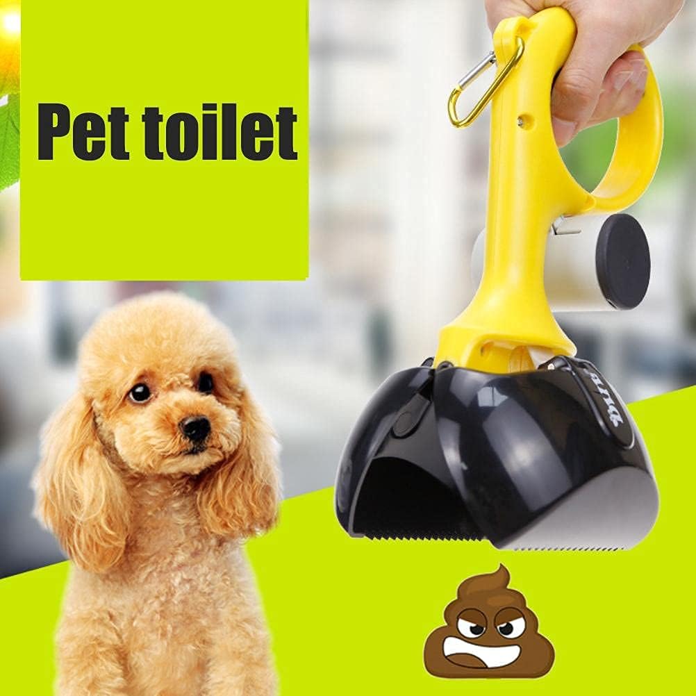 Pet Toilet Picker Portable Dog Poop Toilet Picker with Garbage Bag Pet Toilet Clip Outdoor Portable Garbage Cleaner Tool Dog Poop With Spring (Yellow)