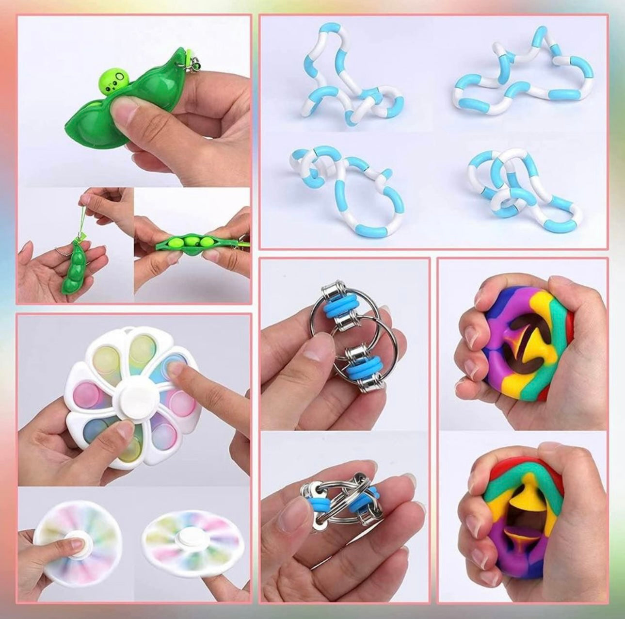 12Pcs Sensory Fidget Toys Gift Set,PopIt Party Favors, Autistic ADHD Stress Relief Tools Poppers