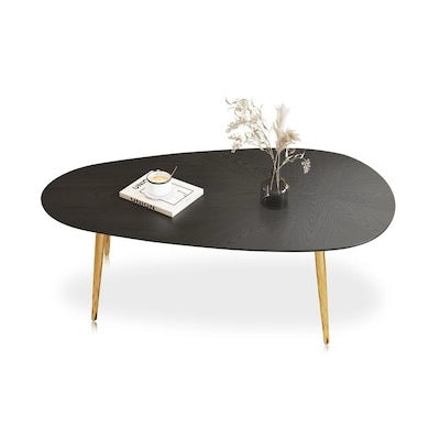 Modern Oval Wood Gray Walnut 50.7-in W x 16.77-in H Coffee Table