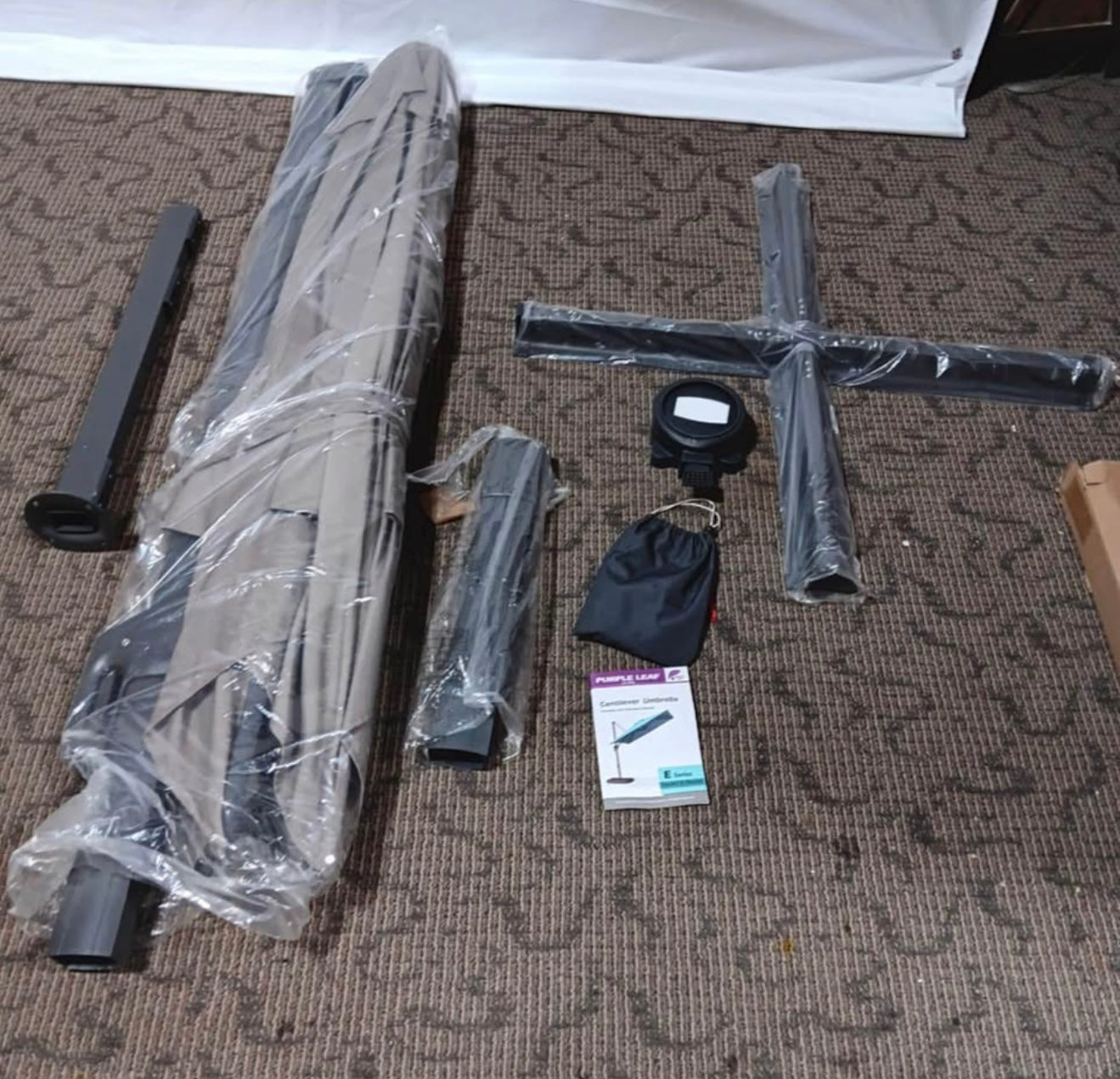 8 x 8 Purple Leaf Cantilever Patio Umbrella(base not included)