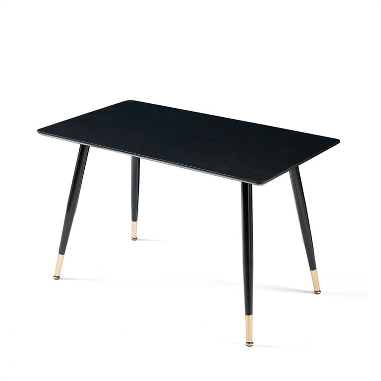 Dining Table with Metal Frame, Sturdy Structure, Space-Saving Furniture (Black)