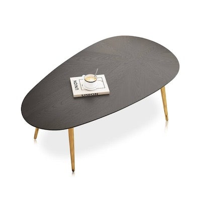 Modern Oval Wood Gray Walnut 50.7-in W x 16.77-in H Coffee Table