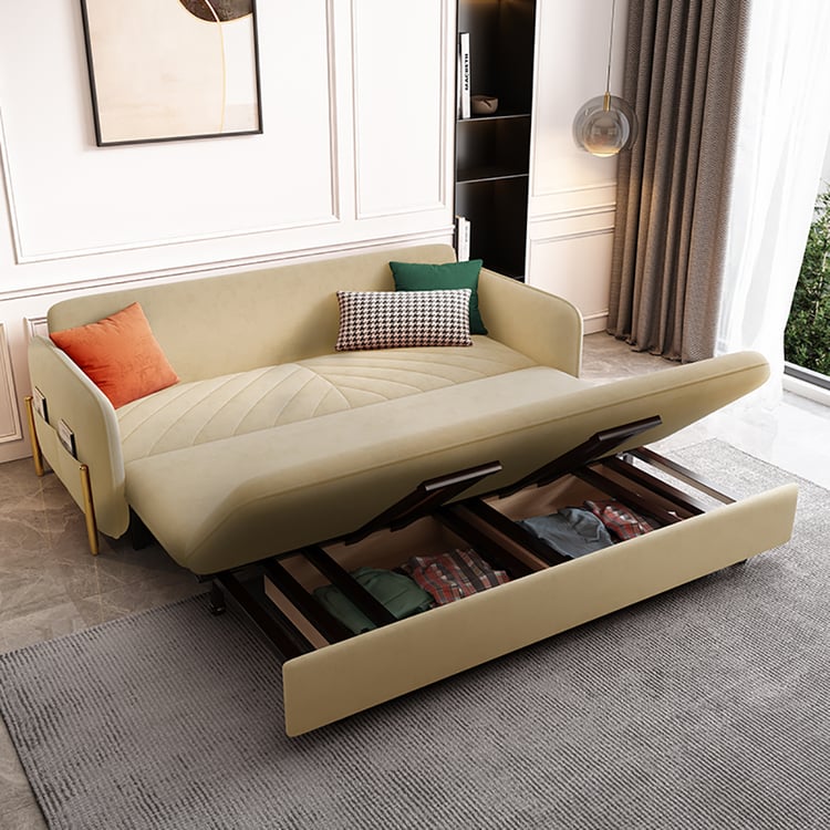 53.5" Full Sleeper Sofa Green Upholstered Convertible Sofa Bed 3 in 1 Sleeper Sofa Couch Bed, Small Tufted Velvet Convertible Loveseat Futon Sofa