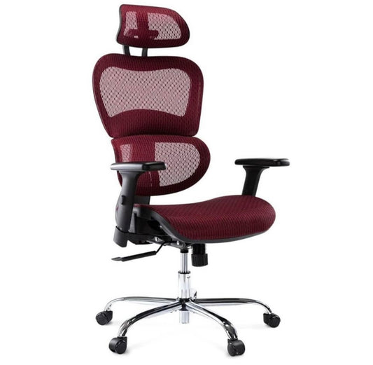 Ergonomic Red 47 '' Mesh High Computer Gaming Chair with 3D Lumbar Support and Wheels For Adult.