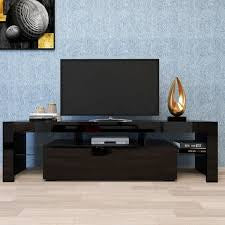 Simple Modern TV Cabinet Brown and Cottage White