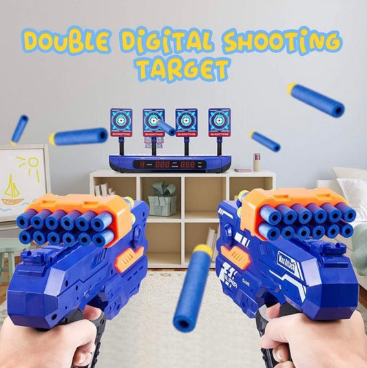 Electric Scoring Shooting Digital Target with Foam Dart Toy Shooting Blaster & 20Pcs Refill Darts