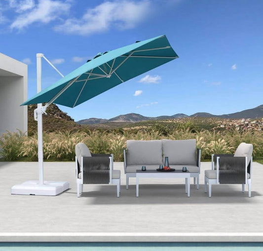 8 x 8 Purple Leaf White Outdoor Patio Umbrella(base not included)