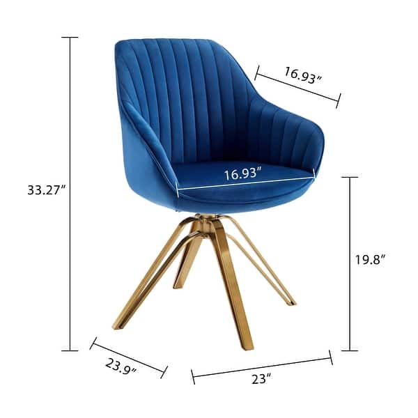 Modern Velvet Swivel Accent Arm Chairs. Arthur Mid-Century Mazarine Fabric Swivel Accent Arm Chair with Metal Legs