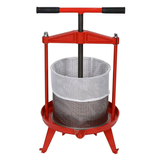 Fruit and Wine Press, 3.69Gallon/14L Stainless Steel Fruit Wine Cider Press, Heavy-duty Cross-beam VFruit and Wine Press, 3.69Gallon/14L Stainless Steel Fruit Wine Cider Press, Heavy-duty Cross-beam Vintage traditional juicer for Outdoor, Kitchen and Home