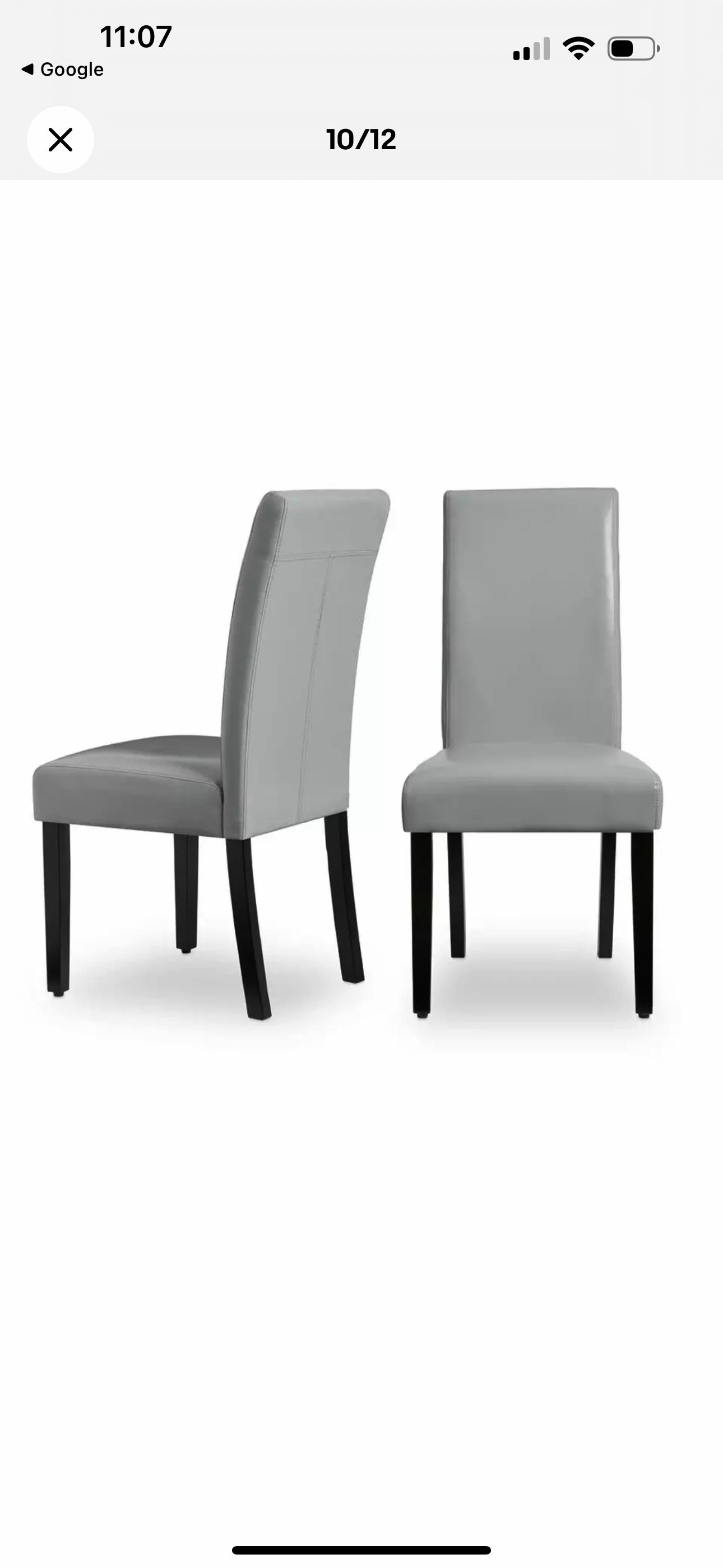 Dining Chairs High Back Padded Wood Rubber Wood Legs Faux Leather, water Resistant. Kitchen Chairs for Home, Restaurants. Gray