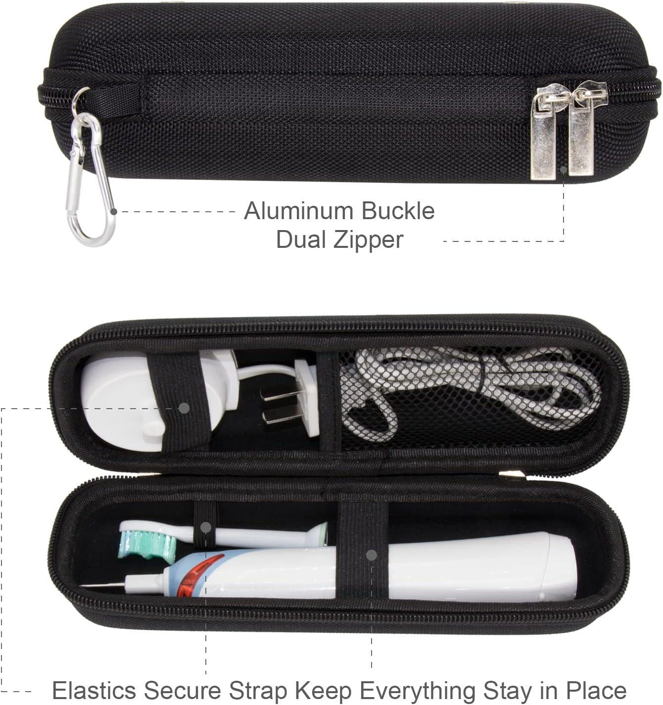 Soicpic Electric Toothbrush Travel case Fits for Oral-B Pro 500/600/650/1000/1500/2000/3000/3500/5500/Pro-Health Smart 1500/3000/5000 Genius X Limited/6000/7000/7500/8000/9600 (Case Only). Purple