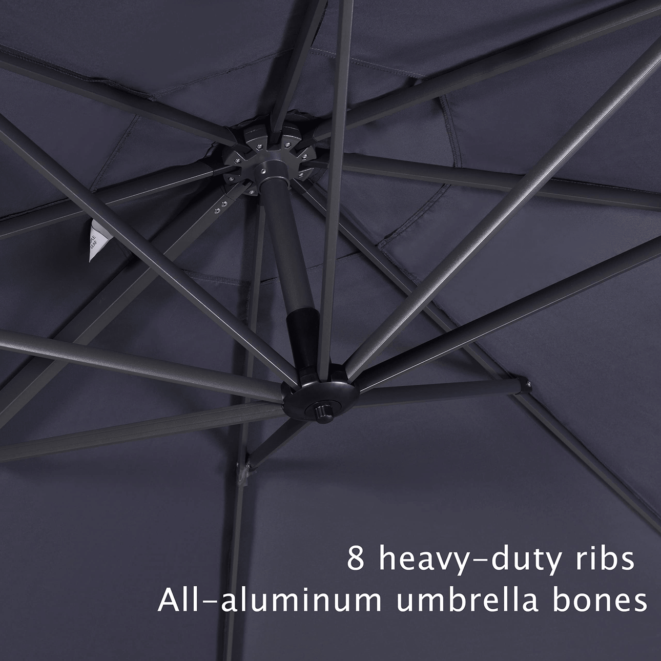 PURPLE LEAF Rectangle 8x8 ft Patio Economical Umbrella. Grey