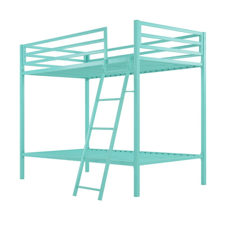 Twin-Over-Twin Bunk Beds with Heavy Duty Metal Frame and Ladder, Apple Green.（Excluding Mattress)