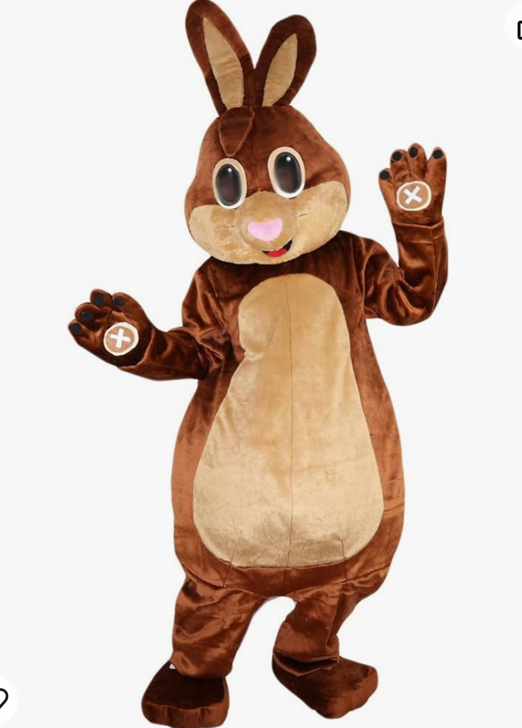 Brown Rabbit Costume Mascot Costume Plush with Mask for Adult Cosplay Party Easter Dress Up