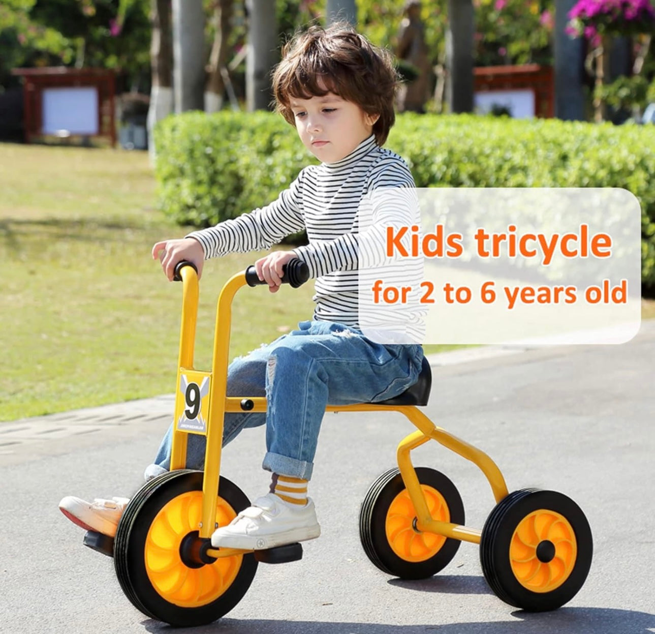 Kids Tricycle for Rider Age 2-6,Kids Trike with Pedals and Handlebars,Preschool Kindergarten Kids Bike,Kids Outdoor Play Equipment,Toddler Bike Gift for Boys and Girls