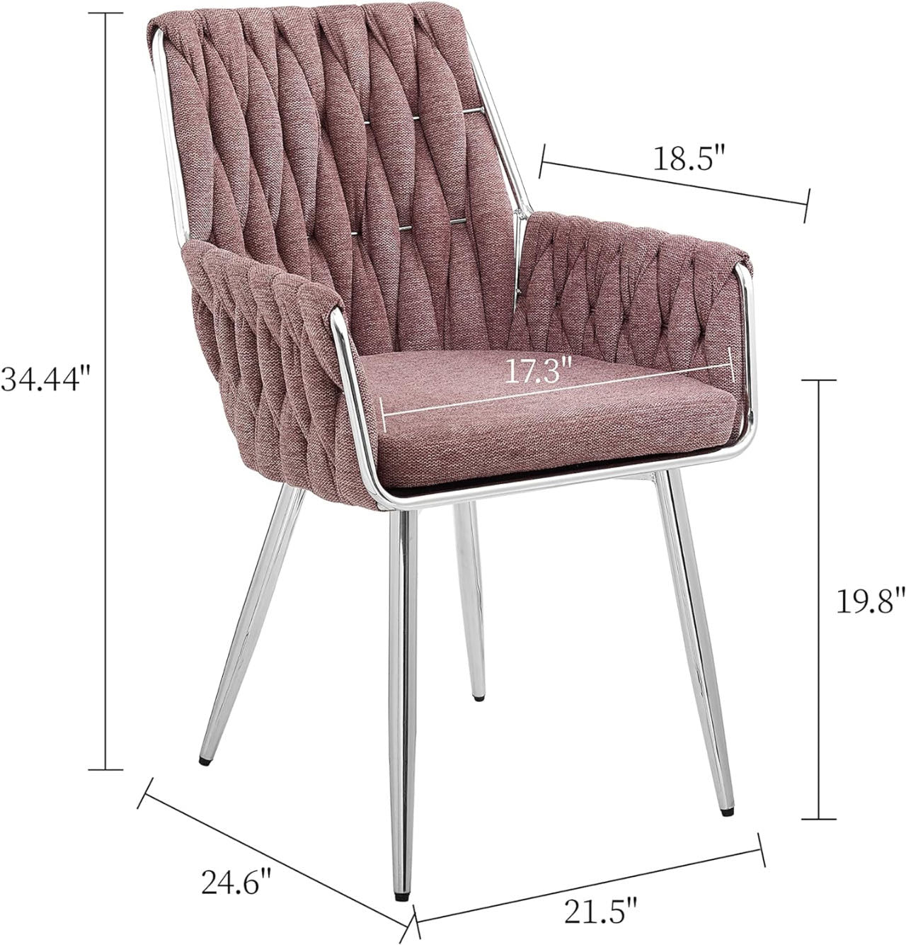 Art Modern Dining Chairs, Hand Weaving Accent Chairs