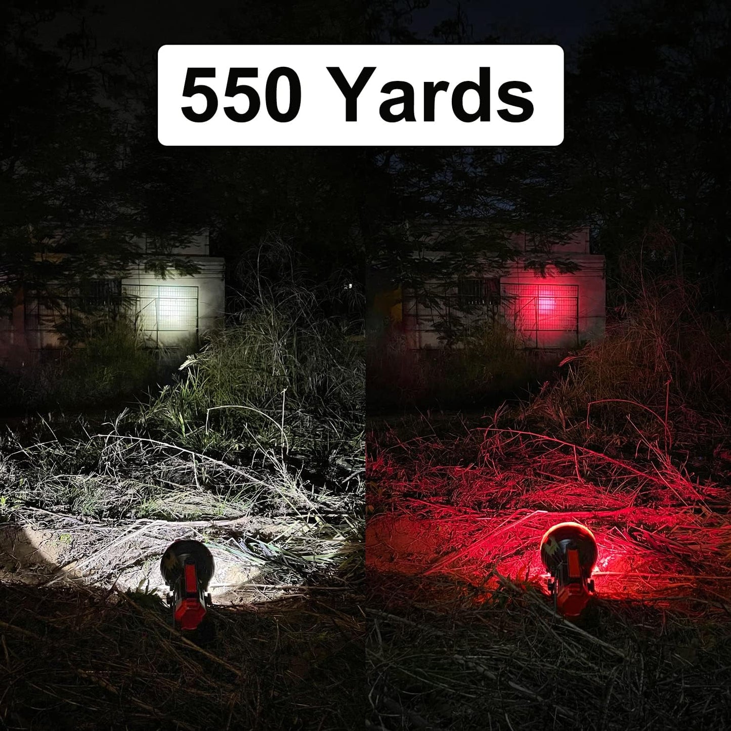 Rechargeable Spotlight Flashlight High Lumens 200000,Large Flashlight with 550 Yards Light Distance, Work Light Spot Lights Outdoor Handheld, Waterproof Searchlight with Stand&red Lens
