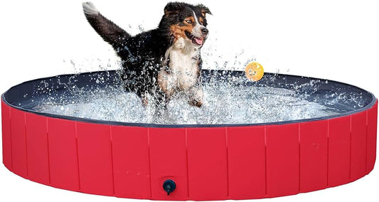 PET POOL Foldable Collapsible Durable 48" Diameter. Red