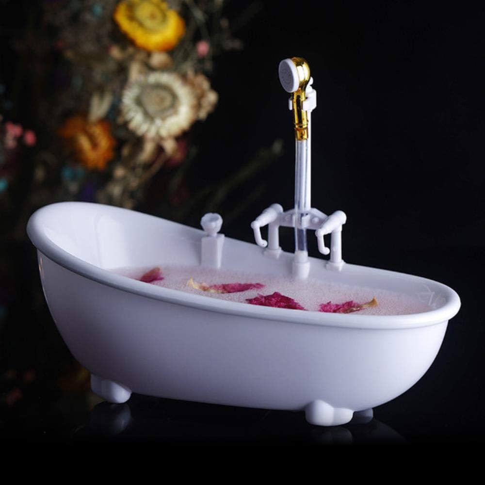 Funny Bathtub Shower Electric Water Spray 1/6 Scale White Bathtub Collection for 12" Action Figure Scene Accessories