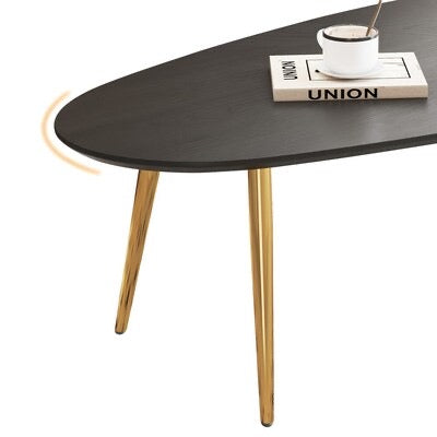 Modern Oval Wood Gray Walnut 50.7-in W x 16.77-in H Coffee Table