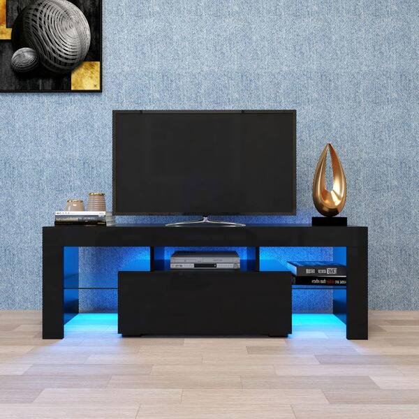 Simple Modern TV Cabinet Brown and Cottage White