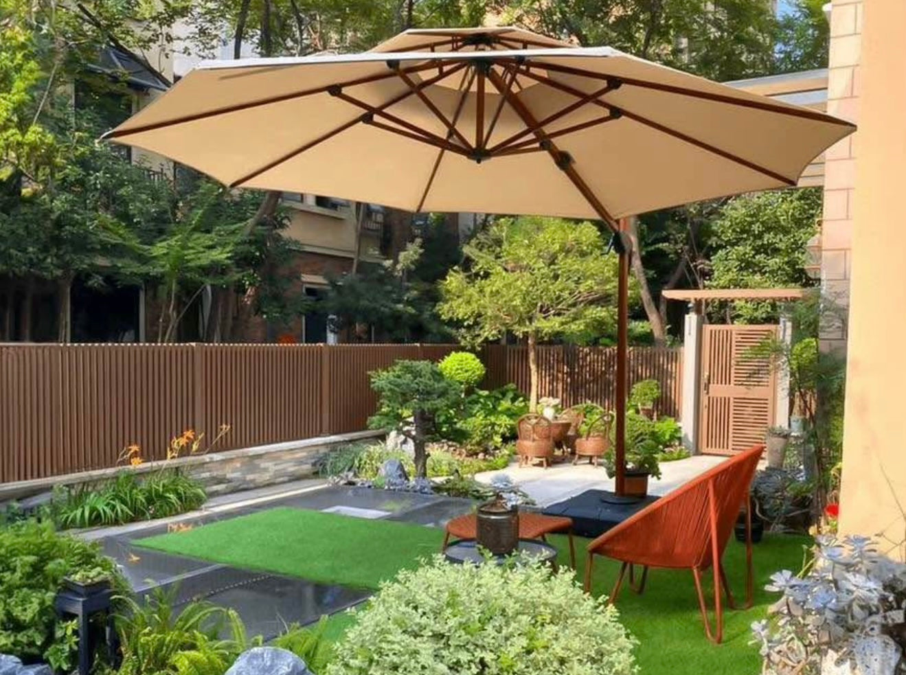 13’ Round Purple Leaf Patio Umbrella(base not included)