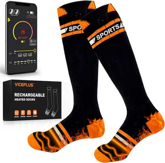 Heated Socks for Men Women Electric Heated Socks 5000mAh Rechargeable Battery Heated Ski Socks APP Control Washable Heated Sox Heating Socks Thermal Socks for Winter Hunting Skiing Outdoor