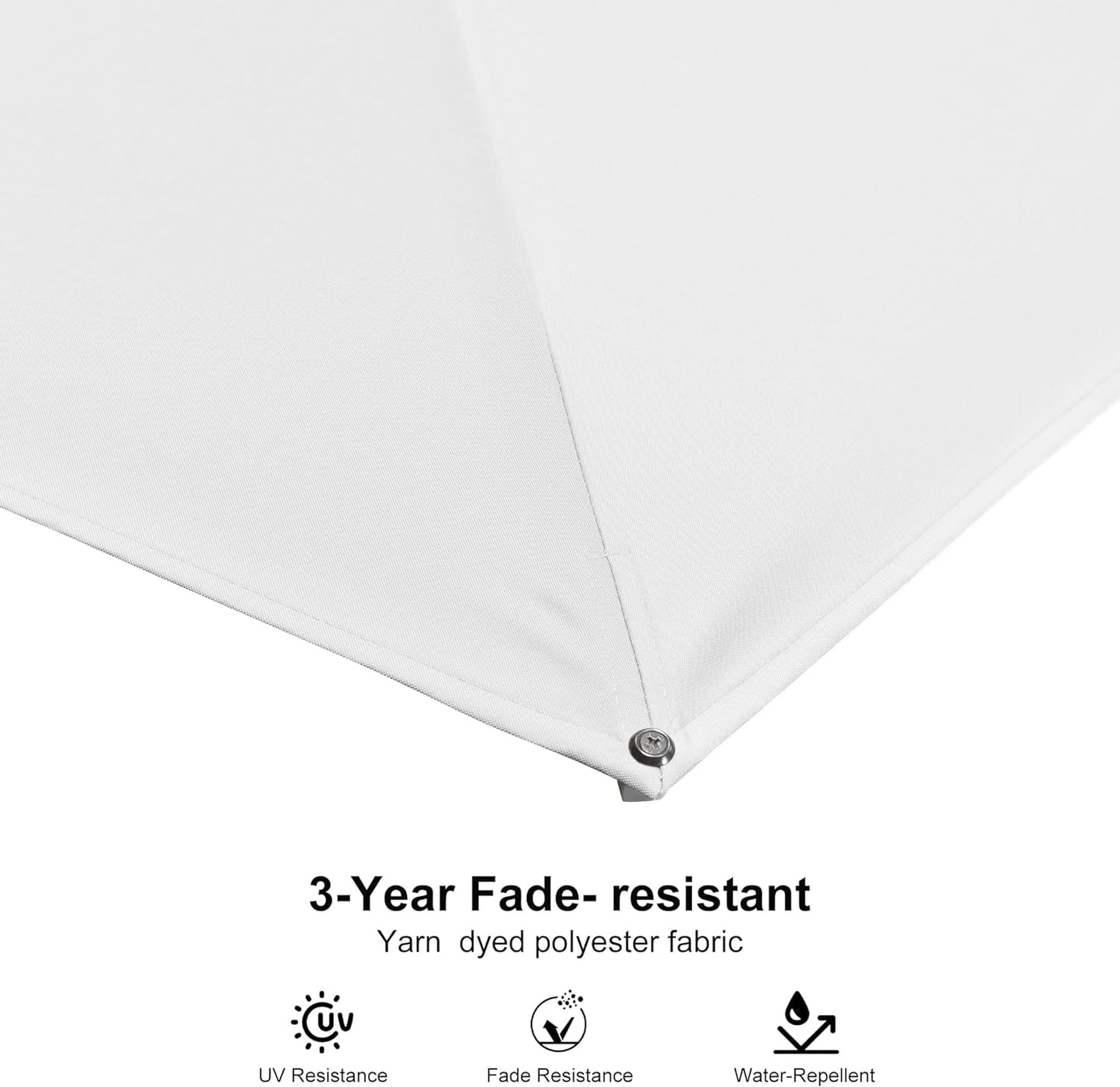 PURPLE LEAF 10 FT Patio Umbrella White Cantilever Umbrella Aluminum Square Outdoor Offset Umbrella Hanging Windproof with 360° Rotation for Garden Deck Pool, White