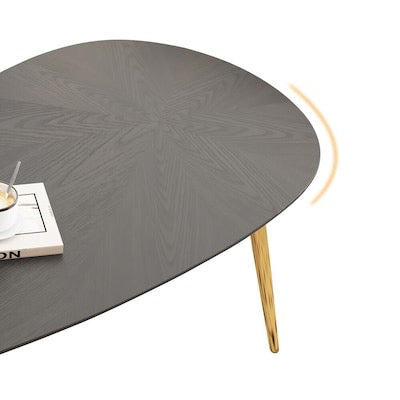 Modern Oval Wood Gray Walnut 50.7-in W x 16.77-in H Coffee Table
