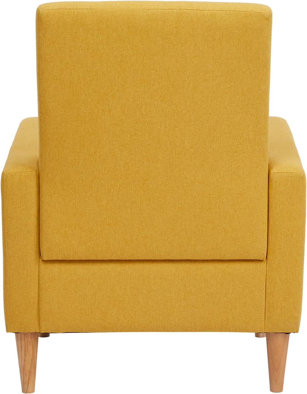 Modern Upholstered Accent Chair Armchair with Pillow, Fabric Reading Living Room Side Chair,Single Sofa with Lounge Seat and Wood Legs,Yellow