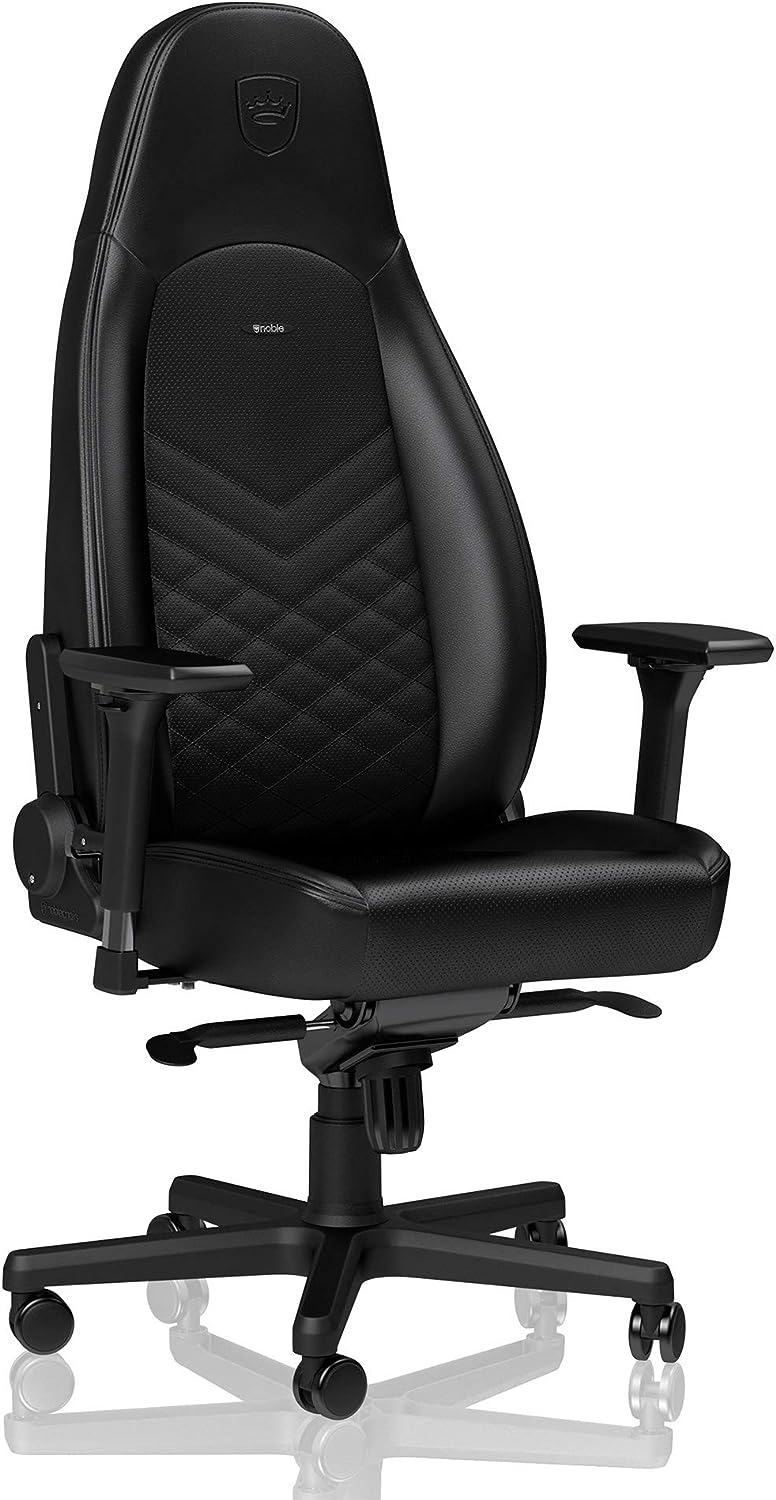 Gaming Chair and Office Chair with Lumbar Support, PU Faux Leather, Black