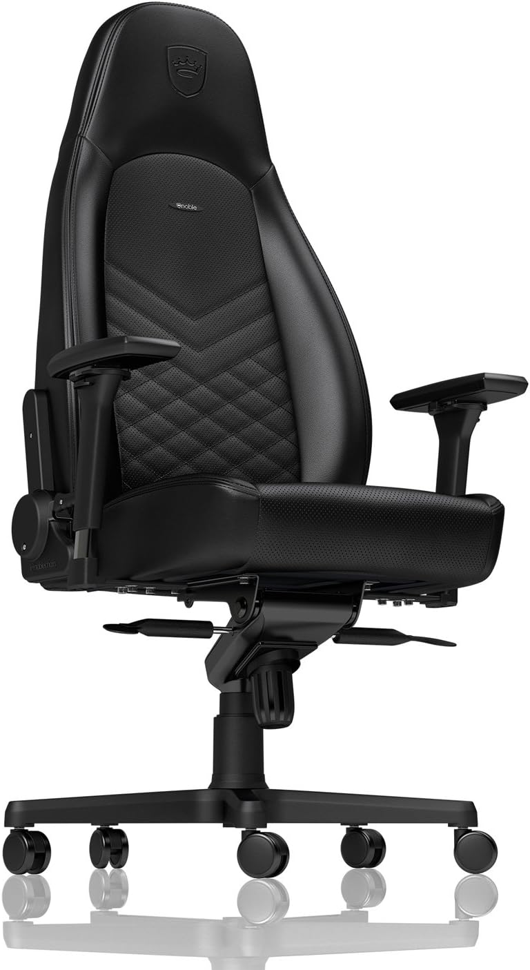 Gaming Chair and Office Chair with Lumbar Support, PU Faux Leather, Black